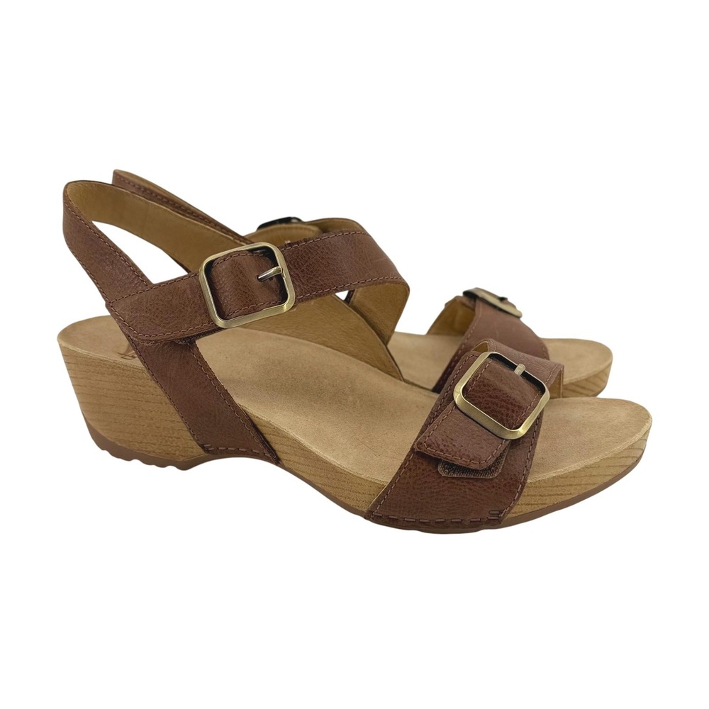 Dansko Trinity Womens Brown Leather Sandals Buckle Slingback Shoes Size 40 (9)
